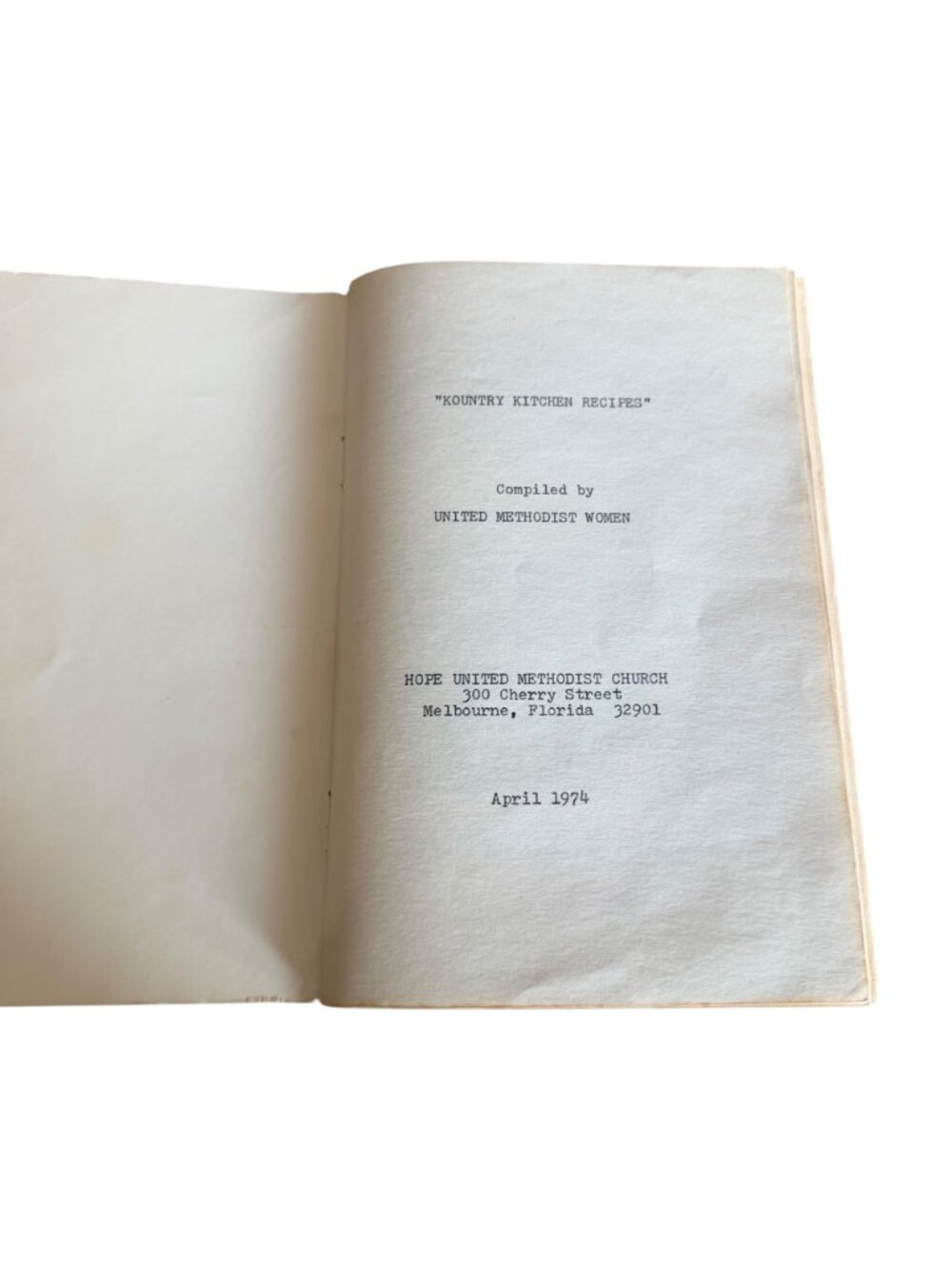 Kountry Kitchen Recipes Cookbook 1974 Hope United Methodist Melbourne FL Typed - Picture 3 of 12